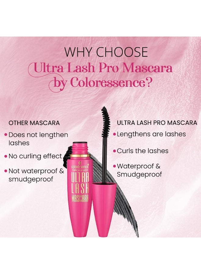 COLORESSENCE Ultra Lash Pro Mascara for Volumized and Curled Lashes | Intense Black Finish and Lengthening Effect With Smudge Proof & Waterproof Formula - Image 4